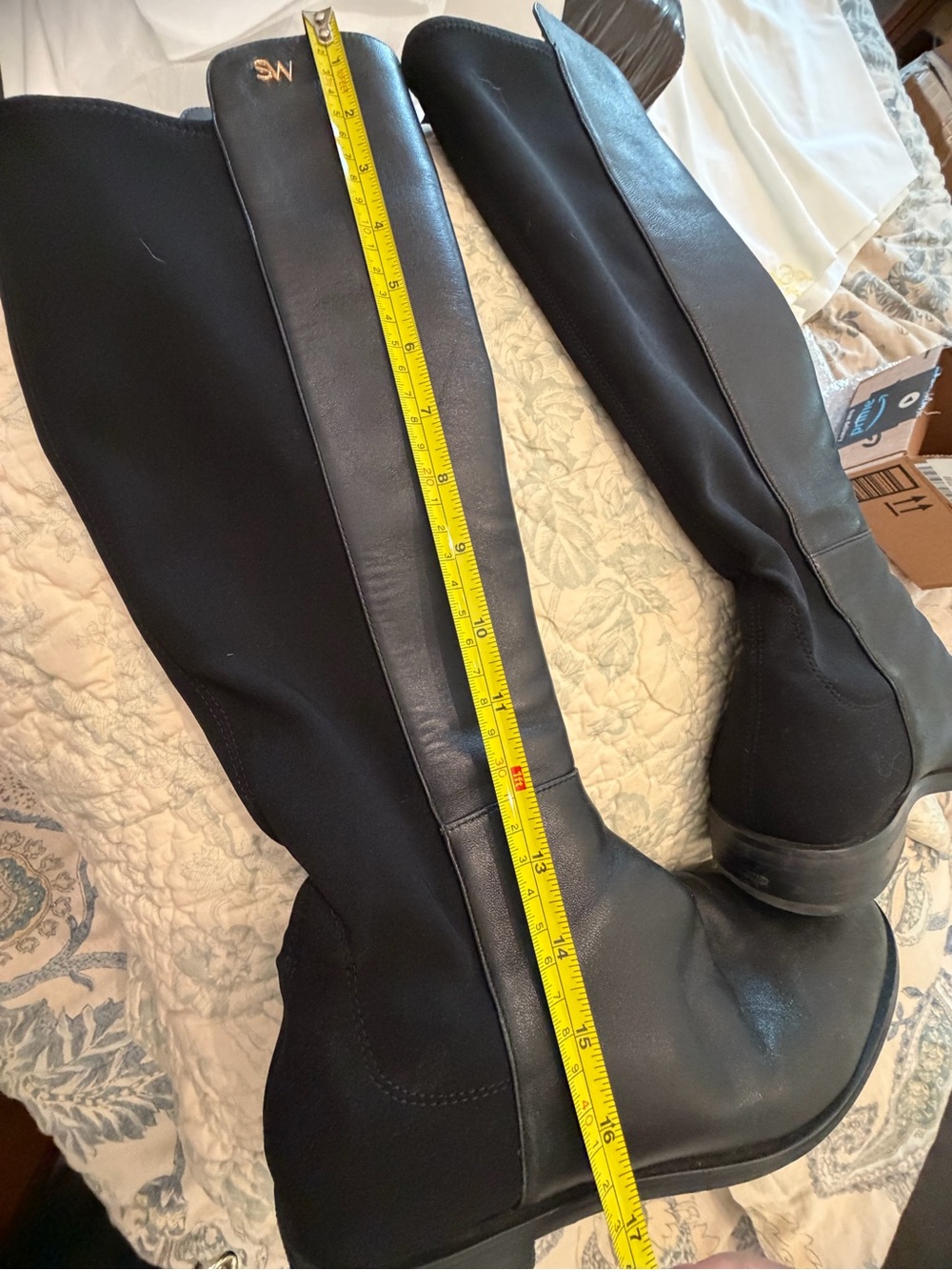Stuart Weitzman Black Knee-High Heeled Boots - Picture 12 of 12